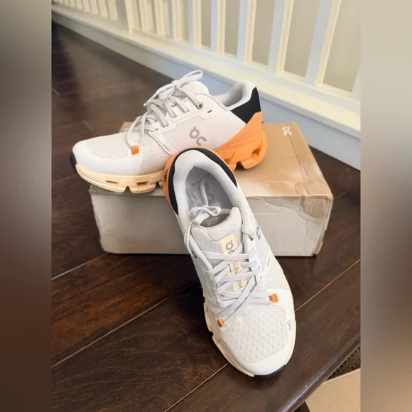 On Running Cloudflyer 4 White | Copper Athletic Shoes Size W8 (New with Box) - Picture 1 of 8